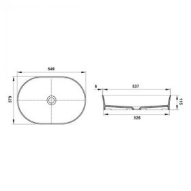 Hafele Bonita O 549x380 mm Parlak Beyaz Banyo Lavabosu