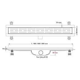 Hafele Collect 50 400 mm Parlak Altın Duş Kanalı