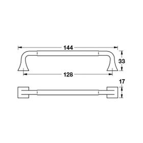 Hafele Elmer 128 mm Parlak Pirinç Kulp