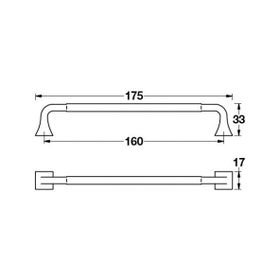 Hafele Elmer 160 mm Parlak Krom Kulp