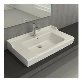Hafele Estella 80 450 mm Parlak Beyaz Banyo Lavabosu
