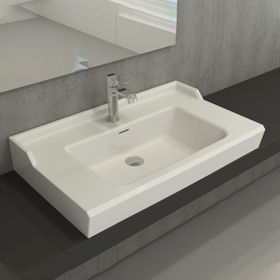 Hafele Estella 80 450 mm Parlak Beyaz Banyo Lavabosu