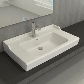Hafele Estella 80 450 mm Parlak Beyaz Banyo Lavabosu