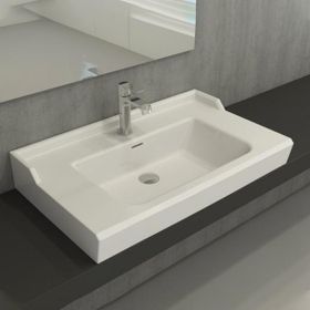 Hafele Estella 80 450 mm Parlak Beyaz Banyo Lavabosu