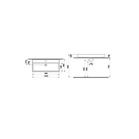 Hafele Freya 100 1004x465 mm Parlak Beyaz Banyo Lavabosu