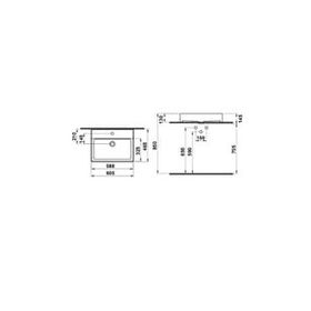 Hafele Freya 60 605x465 mm Parlak Beyaz Banyo Lavabosu
