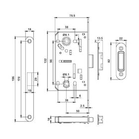 Hafele H50.06 Siyah 50/18 mm Manyetik Wc Kilit