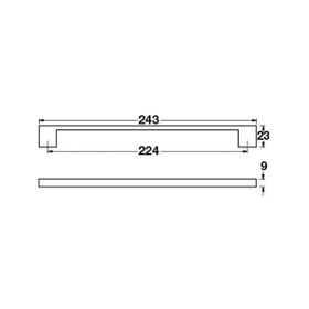 Hafele Han 224 mm Parlak Krom Kulp