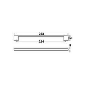 Hafele Han 224 mm Parlak Krom Kulp