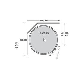 Hafele Jet 180 Derece Plastik Beyaz 70 cm Sepet