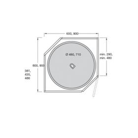 Hafele Jet 180 Derece Plastik Beyaz 70 cm Sepet