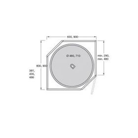 Hafele Jet 180 Derece Plastik Beyaz 70 cm Sepet