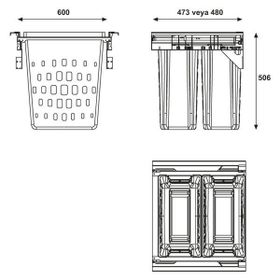 Hafele Laundry Beyaz 600 mm Çamaşır Sepeti