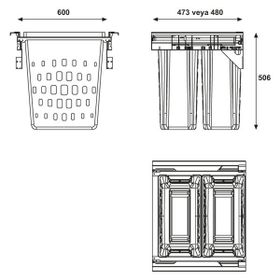 Hafele Laundry Beyaz 600 mm Çamaşır Sepeti