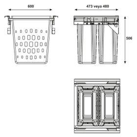Hafele Laundry Beyaz 600 mm Çamaşır Sepeti