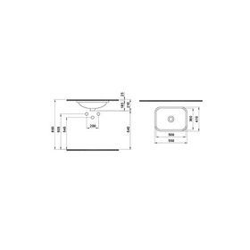 Hafele Lorna 550x410 mm Mat Vizon Banyo Lavabosu