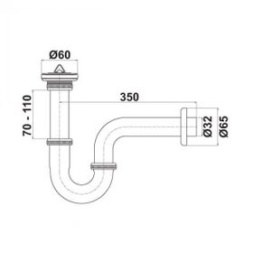 Hafele Metal 350 mm Parlak Krom Renk Banyo Sifonu