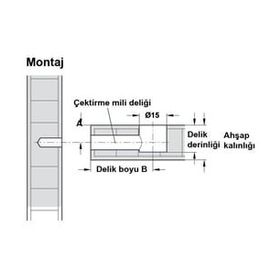 Hafele Minifix 15/16 mm 100 Adet Nikel Faturasız Gövde