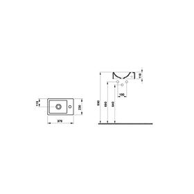 Hafele Molly II 370x220 mm Sağ Parlak Beyaz Banyo Lavabosu