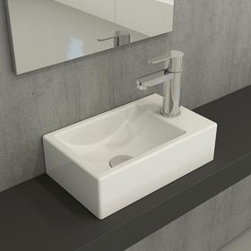 Hafele Molly II 370x220 mm Sağ Parlak Beyaz Banyo Lavabosu