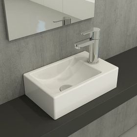 Hafele Molly II 370x220 mm Sağ Parlak Beyaz Banyo Lavabosu