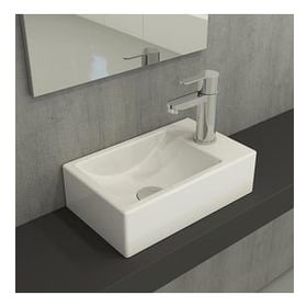 Hafele Molly II 370x220 mm Sağ Parlak Beyaz Banyo Lavabosu