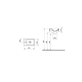 Hafele Molly II 370x220 mm Sol Parlak Beyaz Banyo Lavabosu