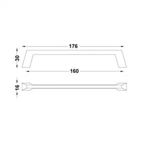 Hafele Tria 160 mm Mat Siyah Kulp