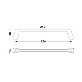 Hafele Tria 224 mm Mat Altın Kulp