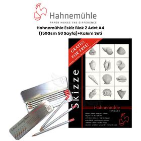 Hahnemühle Eskiz Blok 2 Adet A4 100 Yaprak 150 gr + Kalem Seti