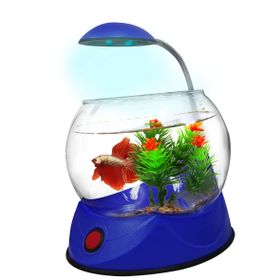 Hailea V 02 1.8 lt Led Aydınlatmalı Mavi Fanus