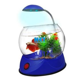 Hailea V 02 1.8 lt Led Aydınlatmalı Mavi Fanus