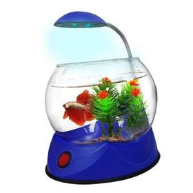 Hailea V 02 1.8 lt Led Aydınlatmalı Mavi Fanus