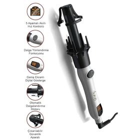 Hairens HRS-320 Siyah Otomatik Su Dalgası 25 mm Saç Maşası