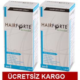 Hairforte Erkek 2 adet 60 ml Saç Dökülmelerine Karşı Etkili Sprey