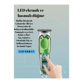 HairPoint Hp-0882 Şeffaf Led Ekran Vücut Saç Ense Sakal Çizim Tıraş Makinesi