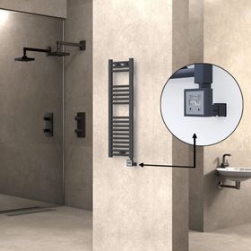 Haiti 300x1000 Düz Antrasit Texture Elektrikli Havlupan