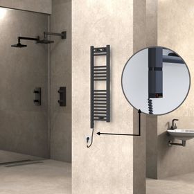 Haiti 300x1000 Düz Antrasit Texture Elektrikli Havlupan