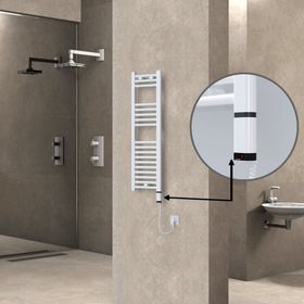 Haiti 300x1000 Düz Beyaz Parlak Elektrikli Havlupan