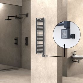 Haiti 300x1100 Düz Antrasit Texture 300 watt Elektrikli Havlupan