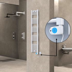 Haiti 300x1500 Düz Beyaz Parlak Musa Termostat 600 watt Elektrikli Havlupan