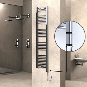 Haiti Düz Krom Sağ 300 Watt 400x1800 cm Termostatlı Elektrikli Havlupan