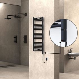 Haiti Düz Mat Siyah Sağ 300 Watt 400x1100 cm Termostatlı Elektrikli Havlupan