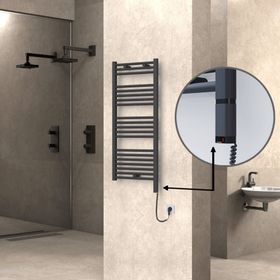 Haiti Elektrikli 300 Watt 500x1100 cm Düz Antrasit Oned On Off Termostatlı Sağ Havlupan