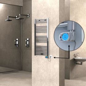 Haiti Elektrikli 300 Watt 500x1100 cm Düz Krom Musa Termostatlı Havlupan