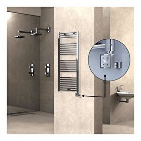 Haiti Elektrikli 300 Watt 500x1200 cm Düz Krom KTX3 Termostatlı Havlupan