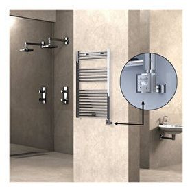 Haiti Elektrikli 300 Watt 600x1000 cm Düz Krom KTX3 Termostatlı Havlupan