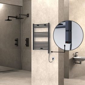 Haiti Elektrikli 300 Watt 600x800 cm Düz Antrasit Oned On Off Termostatlı Sağ Havlupan