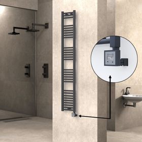 Haiti Elektrikli 300x1800 Düz Antrasit Texture KTX3 600 watt Havlupan