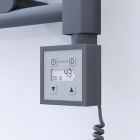Haiti Elektrikli 400x1000 Düz Antrasit Texture KTX3 Termostat 300 Watt Spiral Kablolu Havlupan